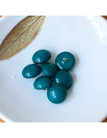 Half-sphere button with shank - Fir green