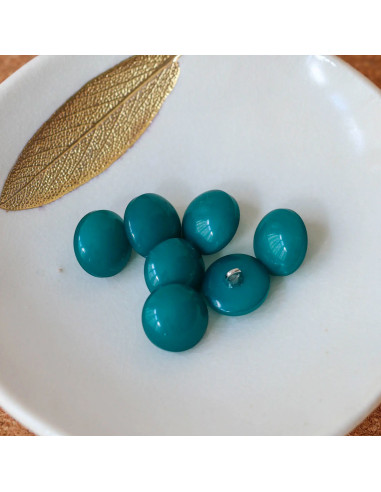Half-sphere button with tail - Emerald