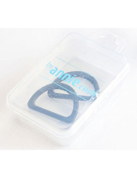 Set of 2 black D-rings, 25 mm