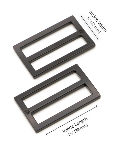 Set of 2 sliding loops 22 x 38 mm black