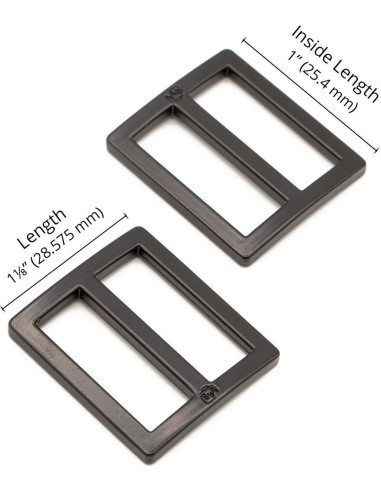 Set of 2 sliding loops 28 x 25 mm black