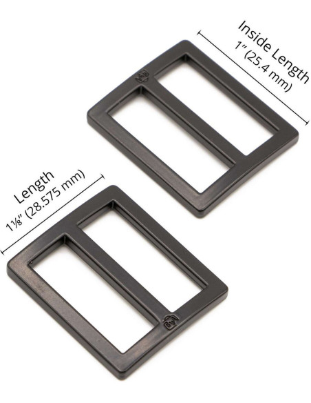 Set of 2 sliding loops 28 x 25 mm black