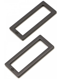 Set of 2 rectangular loops 13 x 38 mm black
