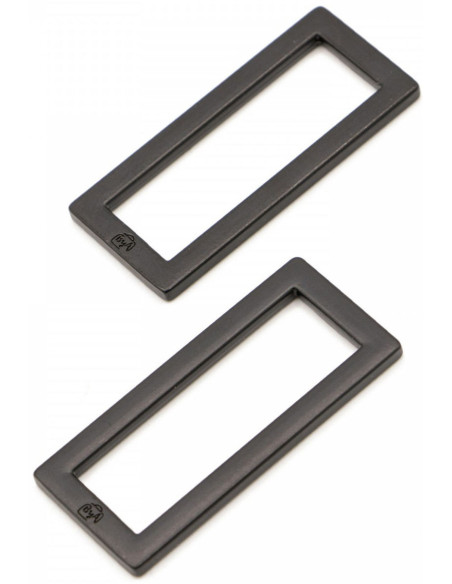 Set of 2 rectangular loops 13 x 38 mm black