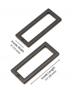 Set of 2 rectangular loops 13 x 38 mm black 2