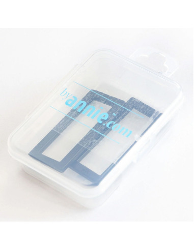 Set of 2 rectangular loops 13 x 38 mm black
