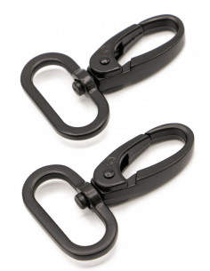 Set of 2 black carabiners for 25 mm straps