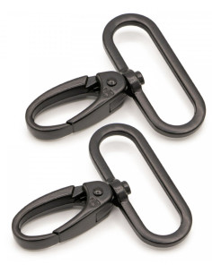 Set of 2 black 38 mm carabiners