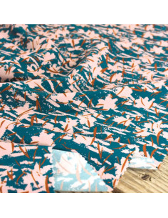 Petrol blue chalk viscose poplin fabric - Églantine & Zoé
