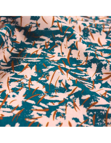 Petrol blue chalk viscose poplin fabric - Églantine & Zoé