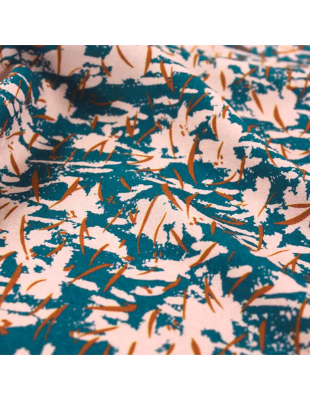Petrol blue chalk viscose poplin fabric - Églantine & Zoé