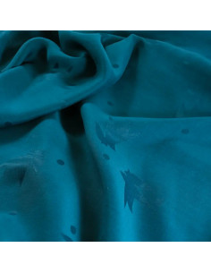 Petrol blue viscose jacquard fabric - Églantine & Zoé