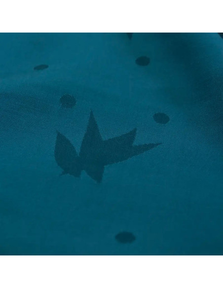 Petrol blue viscose jacquard fabric - Églantine & Zoé