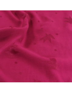 Magenta pink Streli viscose jacquard fabric - Églantine & Zoé