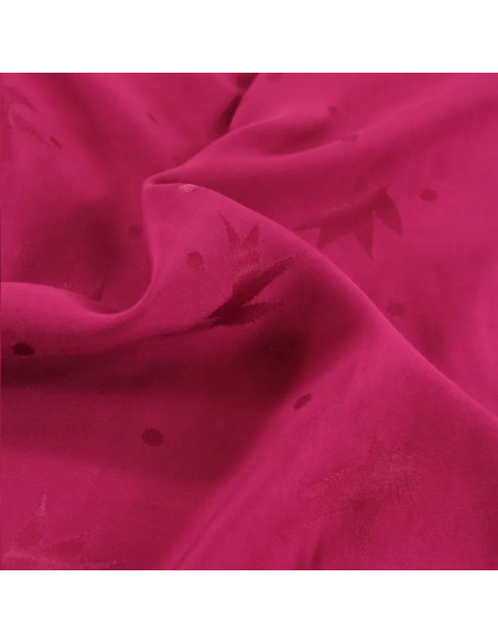 Magenta pink Streli viscose jacquard fabric - Églantine & Zoé