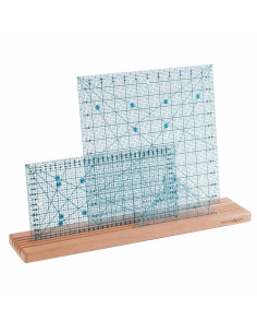 Wooden rack with 5 slots for rulers 2