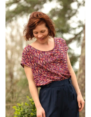 Roc Blue Viscose Poplin Fabric - Églantine & Zoé