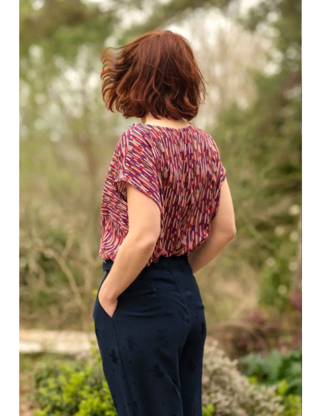 Roc Blue Viscose Poplin Fabric - Églantine & Zoé