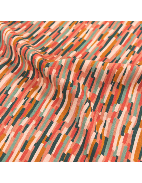Coral Roc viscose poplin fabric - Églantine & Zoé