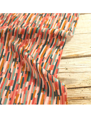 Coral Roc viscose poplin fabric - Églantine & Zoé