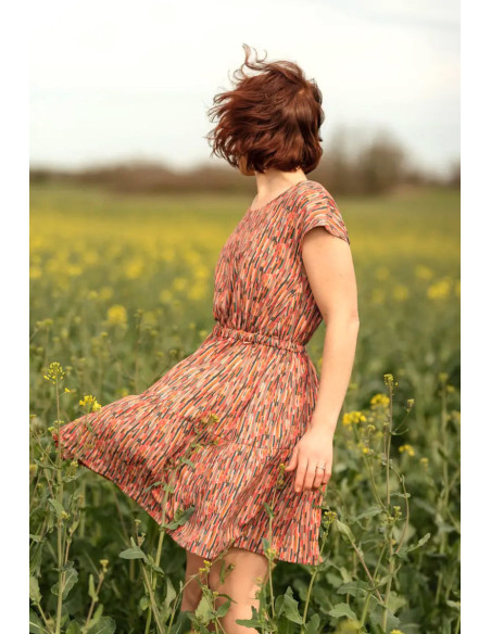 Coral Roc viscose poplin fabric - Églantine & Zoé