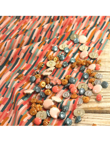 Coral Roc viscose poplin fabric - Églantine & Zoé