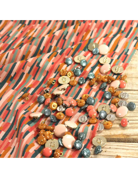Coral Roc viscose poplin fabric - Églantine & Zoé