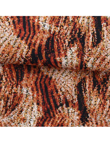 Polyester voile fabric - Ochre zebra
