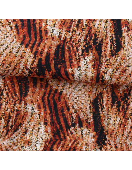 Polyester voile fabric - Ochre zebra
