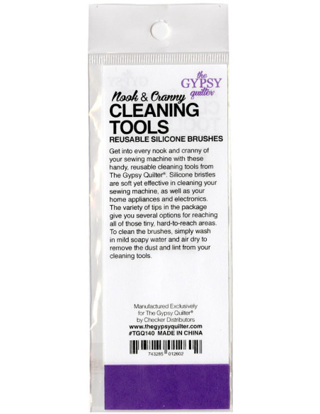 Set of 4 reusable silicone tools for cleaning sewing machines by The Gypsy Quilter