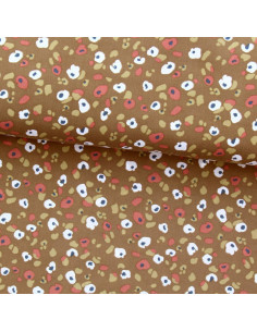 Printed fine corduroy fabric - Lyad Havane