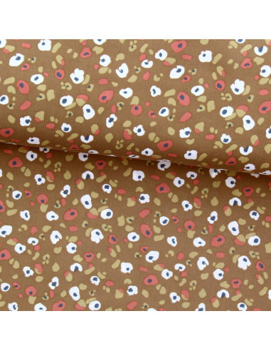 Printed fine corduroy fabric - Lyad Havane