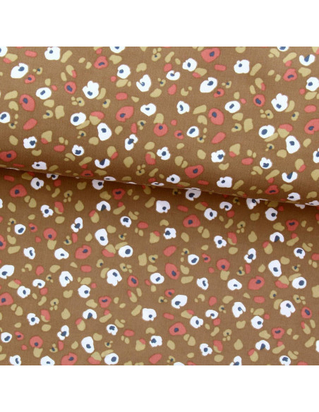 Printed fine corduroy fabric - Lyad Havane