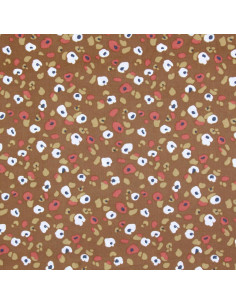 Printed fine corduroy fabric - Lyad Havane 2