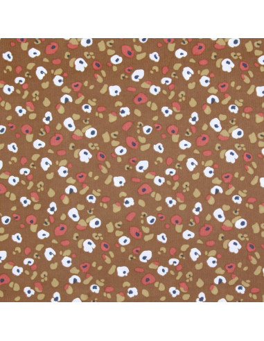 Printed fine corduroy fabric - Lyad Havane