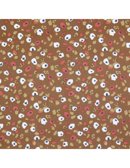 Printed fine corduroy fabric - Lyad Havane