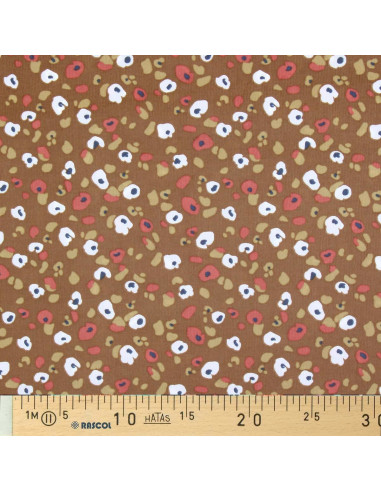 Printed fine corduroy fabric - Lyad Havane