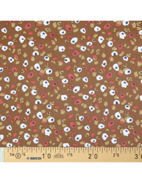 Printed fine corduroy fabric - Lyad Havane