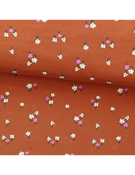 Printed corduroy fabric - Joyflo rust
