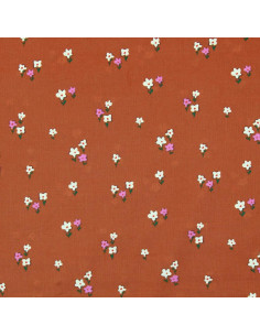 Printed corduroy fabric - Joyflo rust 2