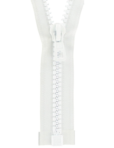 White large-tooth synthetic separating zipper
