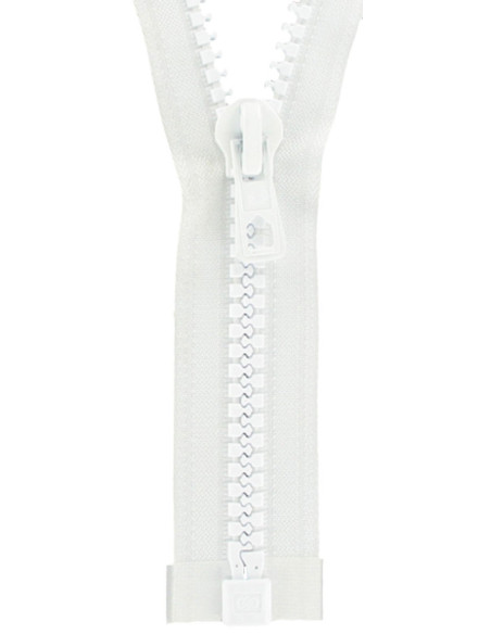 White large-tooth synthetic separating zipper