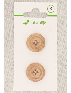 Natural wood 2-button card 18 mm 4 holes - Moldings