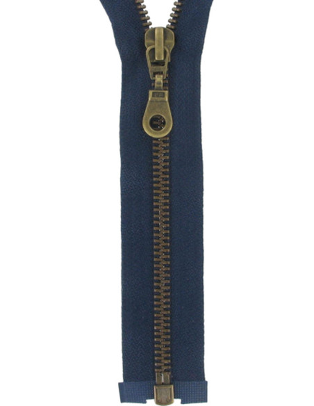 Separating metal zipper - Navy bronze mesh