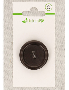 Dark wood button card 28 mm 2 holes - Round