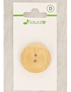 Natural wood button card 28 mm 2 holes - Squares