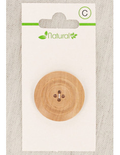 Natural wood button card 28 mm 4 holes - Moldings