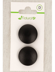 Dark wood 2-button card 23 mm with shank - Round