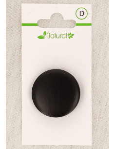 Dark wood 1-button card 28 mm with shank - Round