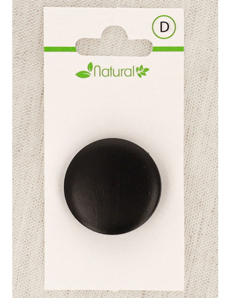 Dark wood 1-button card 28 mm with shank - Round